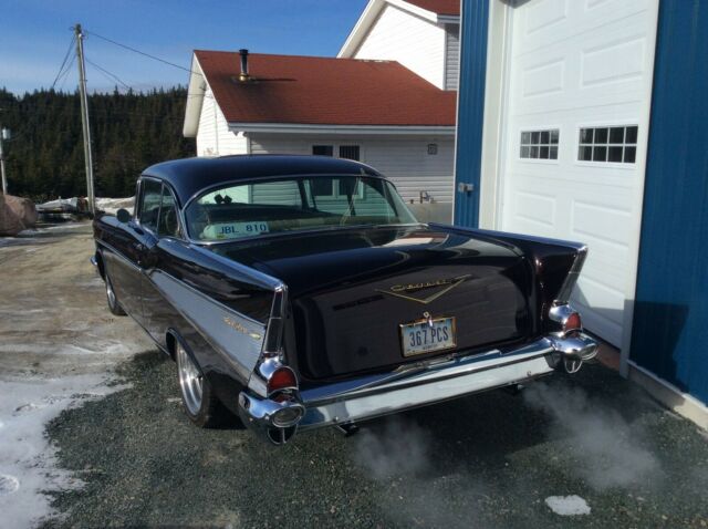 1957 Purple Chevrolet Bel Air/150/210 sport coupe