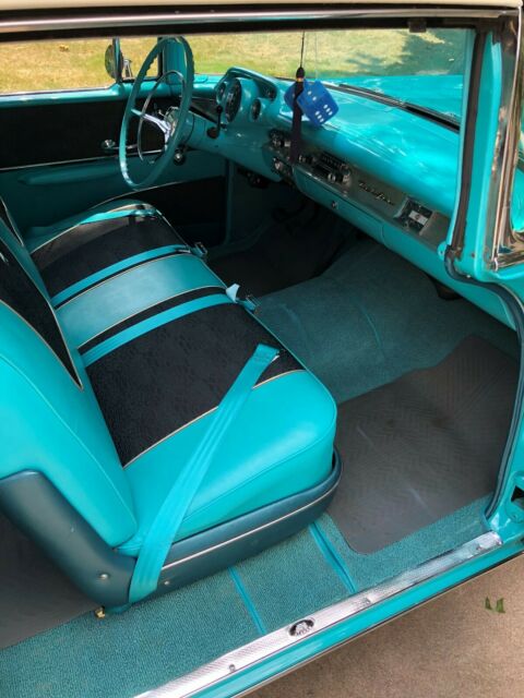 1957 Tropical Turquoise/India Ivory Chevrolet Bel Air/150/210 Coupe