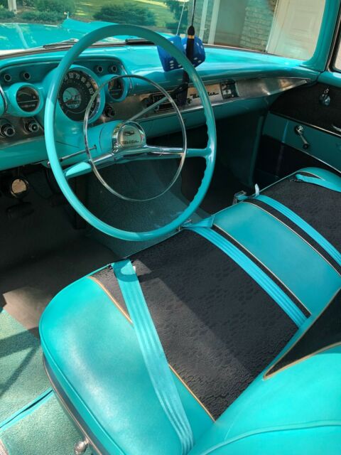 1957 Tropical Turquoise/India Ivory Chevrolet Bel Air/150/210 Coupe