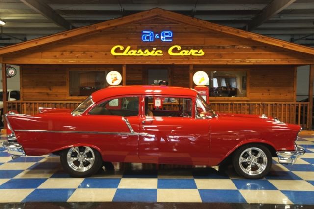 1957 Red Chevrolet Bel Air/150/210 Sedan