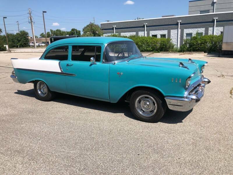 1957 TURQUOISE AND IVORY Chevrolet Bel Air/150/210 Sedan