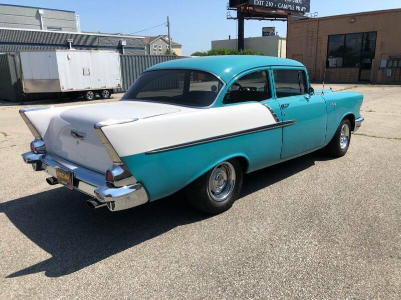 1957 TURQUOISE AND IVORY Chevrolet Bel Air/150/210 Sedan