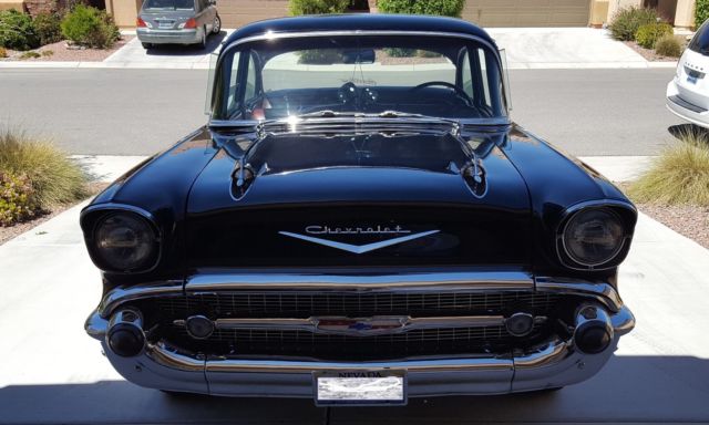 1957 Black Chevrolet Bel Air/150/210 Sedan