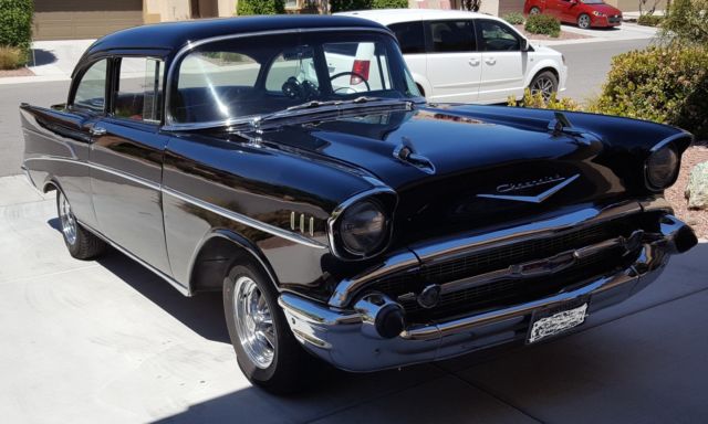 1957 Black Chevrolet Bel Air/150/210 Sedan