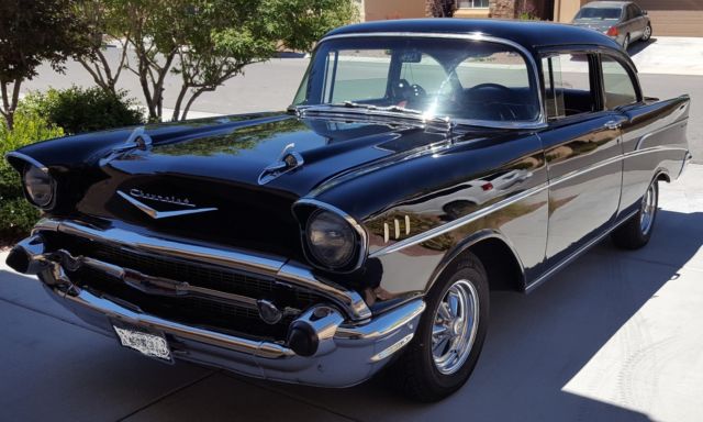 1957 Black Chevrolet Bel Air/150/210 Sedan