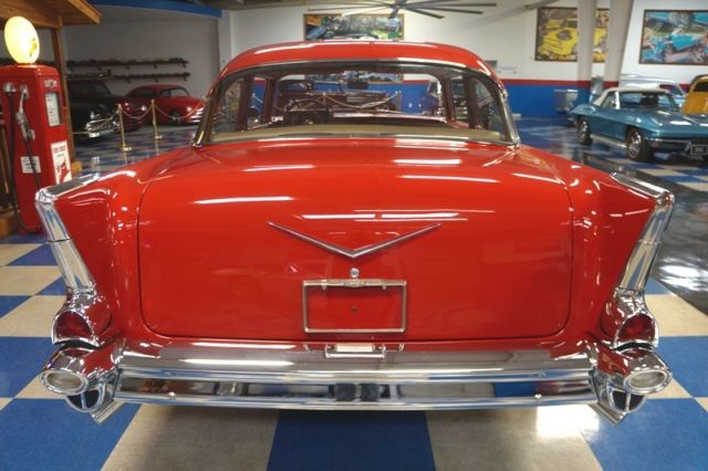1957 Red Chevrolet Bel Air/150/210 Sedan