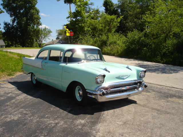 1957 Blue Chevrolet Bel Air/150/210
