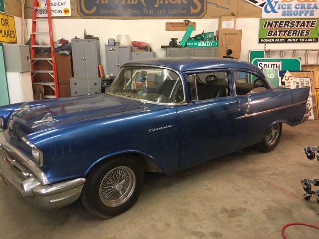 1957 Blue Chevrolet Bel Air/150/210 Sedan