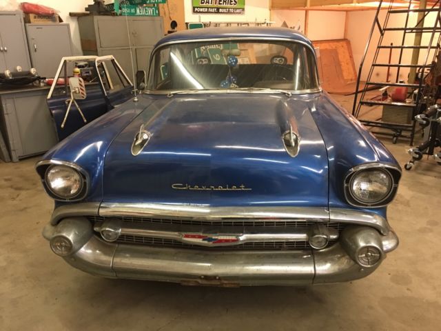 1957 Blue Chevrolet Bel Air/150/210 Sedan