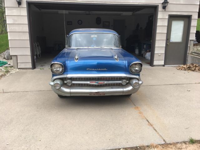 1957 Blue Chevrolet Bel Air/150/210 Sedan