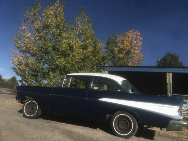 1957 Blue Chevrolet Bel Air/150/210 Sedan