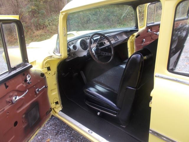 1957 Black Chevrolet Bel Air/150/210 Sedan