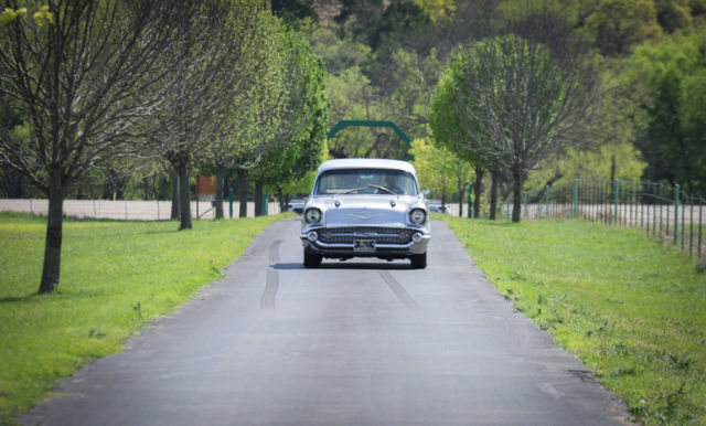 1957 Silver Chevrolet Bel Air/150/210 --