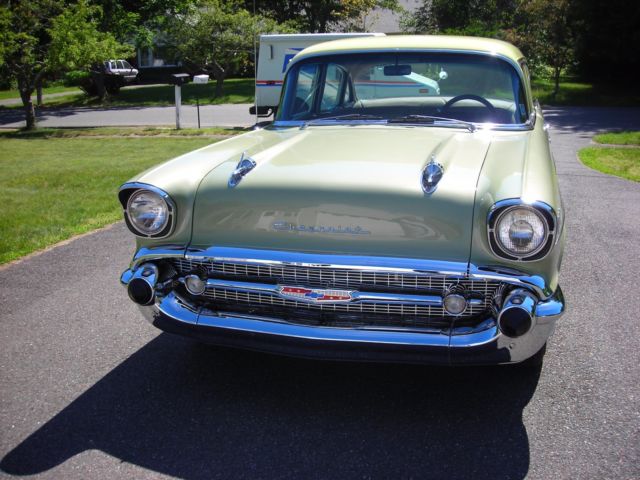 1957 Green Chevrolet Bel Air/150/210 4 dr sedan