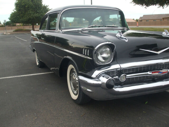 1957 Black Chevrolet Bel Air/150/210 Sedan