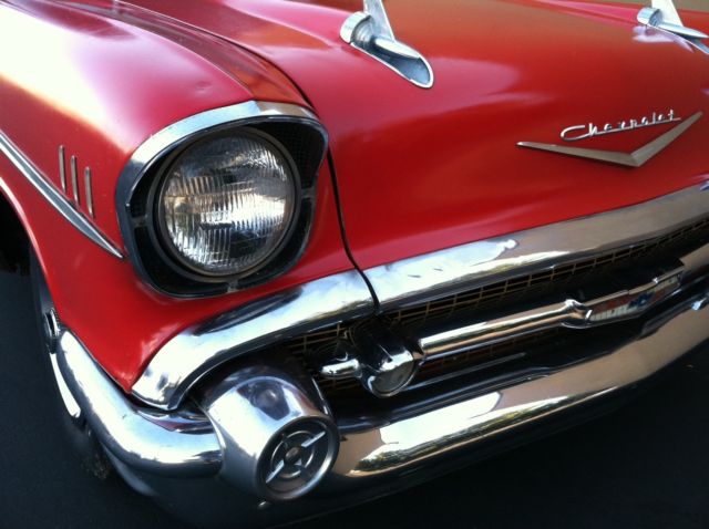1957 Red Chevrolet Bel Air/150/210 2dr HT