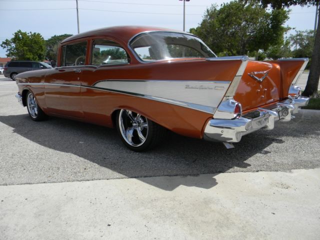 1957 Atomic orange Chevrolet Bel Air/150/210 Coupe