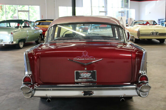 1957 Burgundy Chevrolet Bel Air/150/210 Sedan