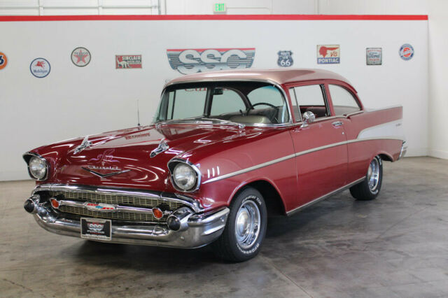 1957 Burgundy Chevrolet Bel Air/150/210 Sedan