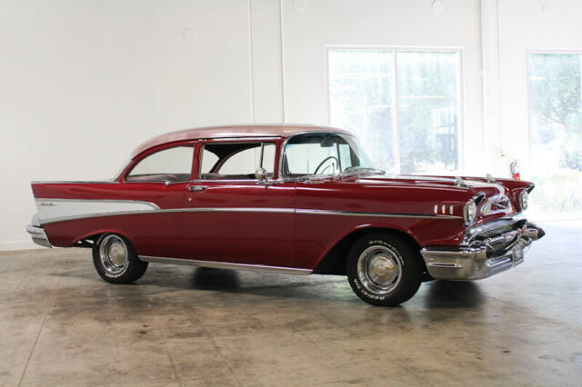 1957 Burgundy Chevrolet Bel Air/150/210 Sedan