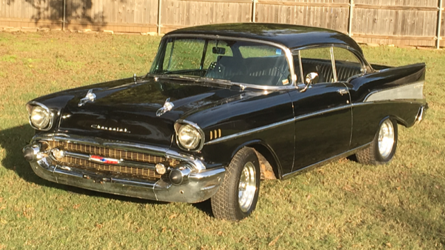 1957 Black Chevrolet Bel Air/150/210 2dr. hardtop