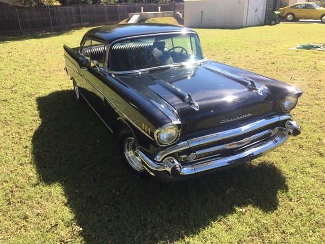 1957 Black Chevrolet Bel Air/150/210 2dr. hardtop