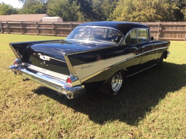 1957 Black Chevrolet Bel Air/150/210 2dr. hardtop