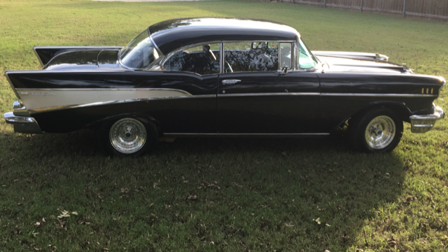1957 Black Chevrolet Bel Air/150/210 2dr. hardtop