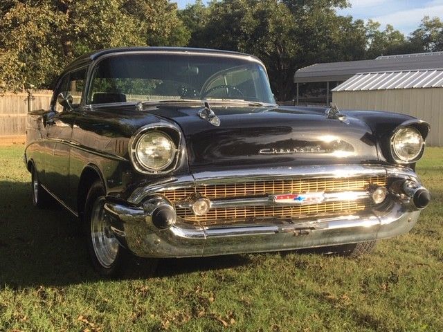 1957 Black Chevrolet Bel Air/150/210 2dr. hardtop