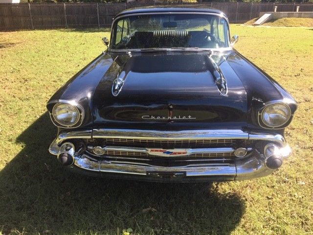 1957 Black Chevrolet Bel Air/150/210 2dr. hardtop