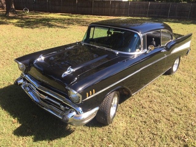 1957 Black Chevrolet Bel Air/150/210 2dr. hardtop