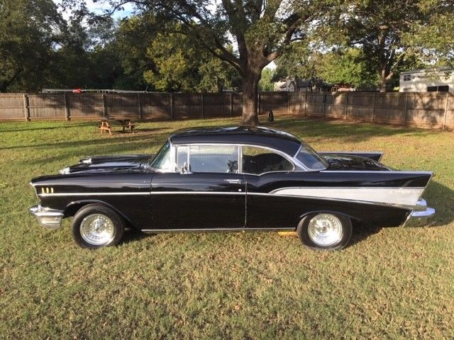 1957 Black Chevrolet Bel Air/150/210 2dr. hardtop