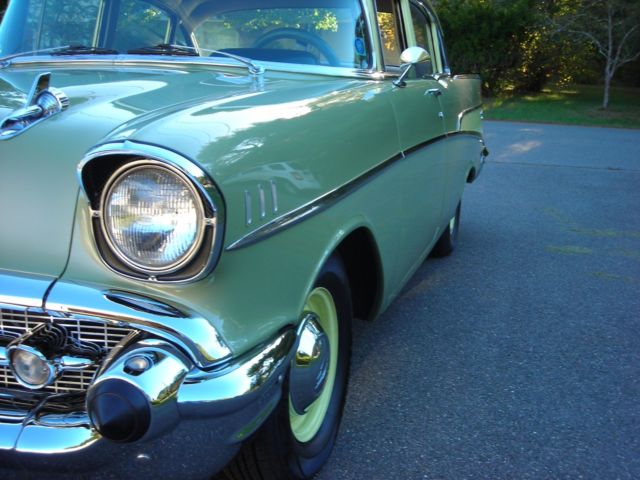 1957 Green Chevrolet Bel Air/150/210 4 dr sedan
