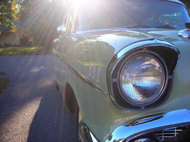 1957 Green Chevrolet Bel Air/150/210 4 dr sedan