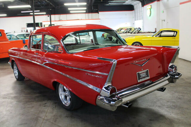 1957 Red Chevrolet Bel Air/150/210 Sedan