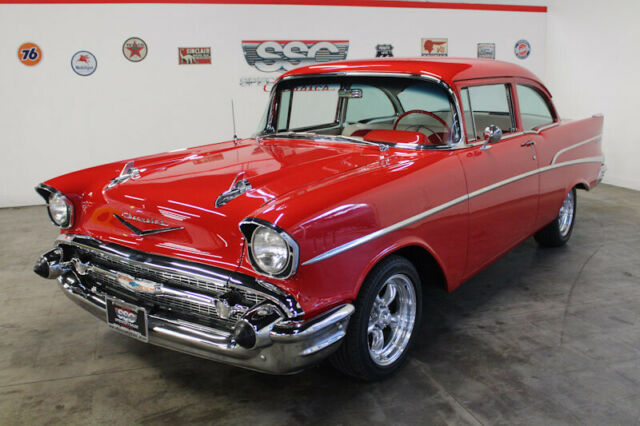 1957 Red Chevrolet Bel Air/150/210 Sedan