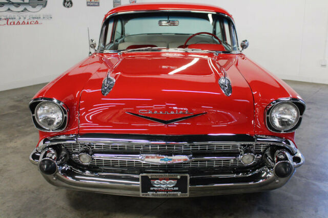 1957 Red Chevrolet Bel Air/150/210 Sedan