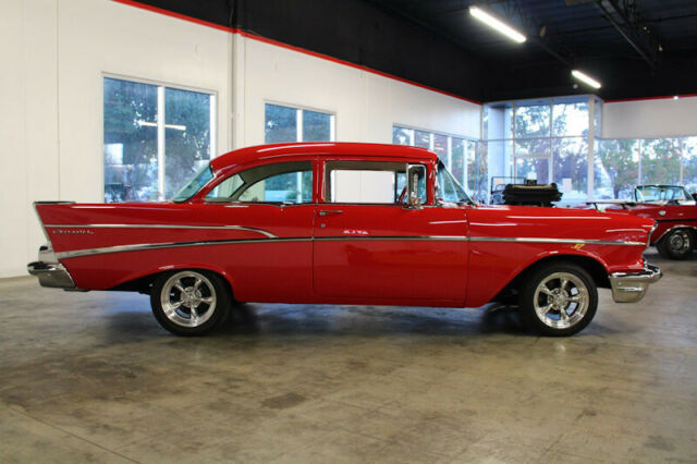 1957 Red Chevrolet Bel Air/150/210 Sedan