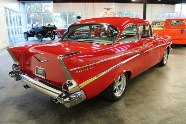 1957 Red Chevrolet Bel Air/150/210 Sedan