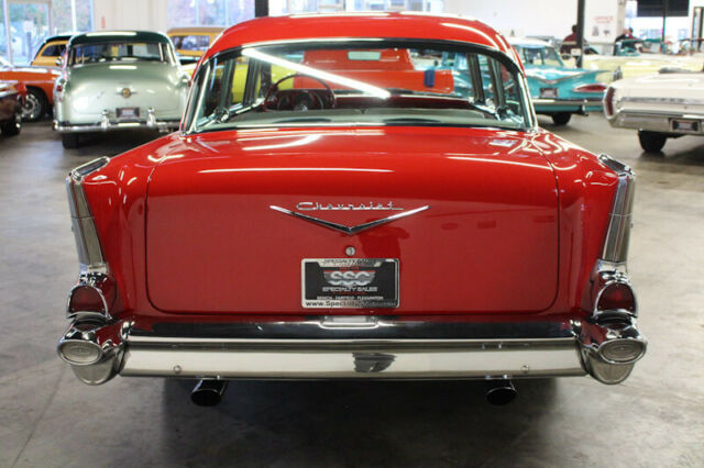 1957 Red Chevrolet Bel Air/150/210 Sedan