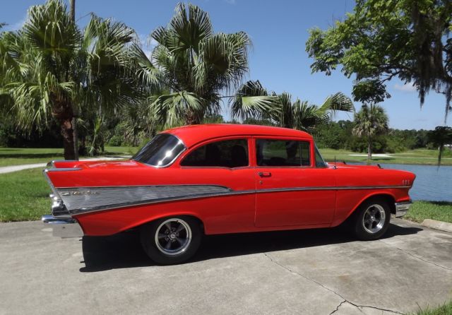 1957 Orange Chevrolet Bel Air/150/210