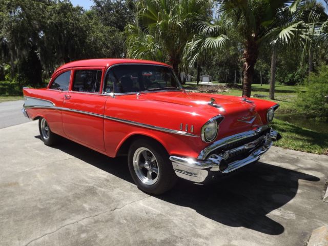 1957 Orange Chevrolet Bel Air/150/210