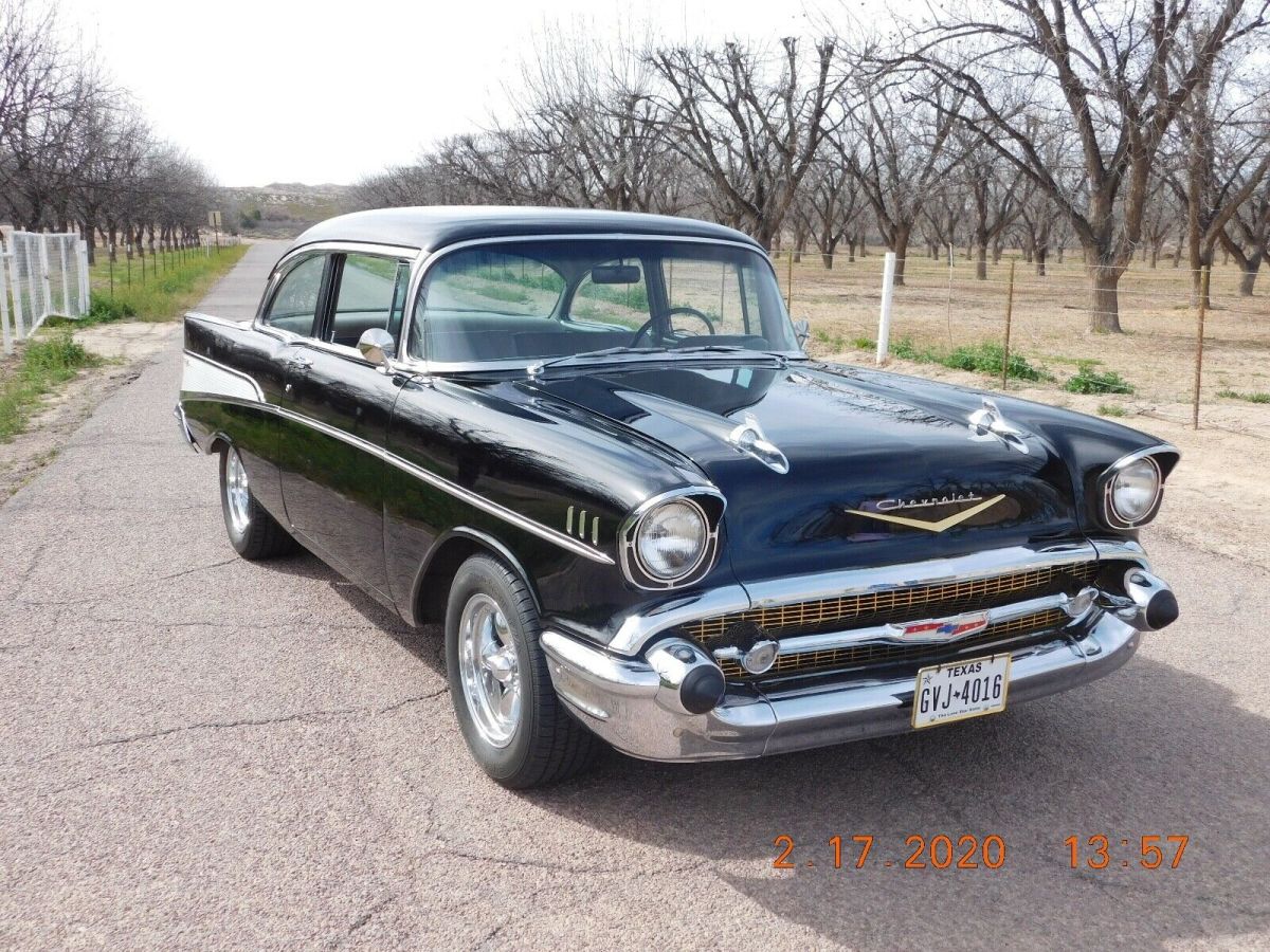 1957 Black Chevrolet Bel Air/150/210 Sedan