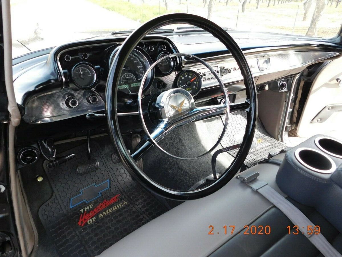 1957 Black Chevrolet Bel Air/150/210 Sedan