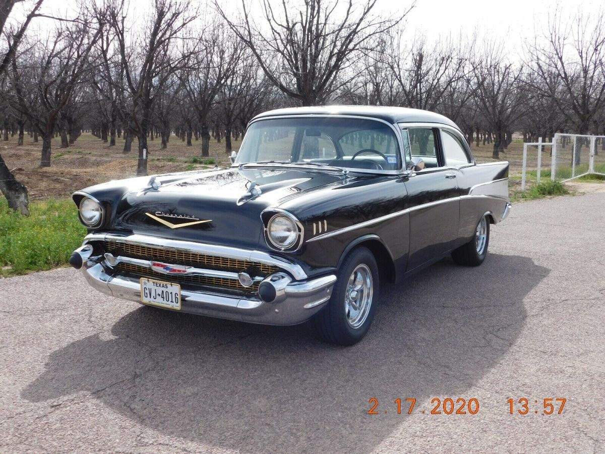 1957 Black Chevrolet Bel Air/150/210 Sedan