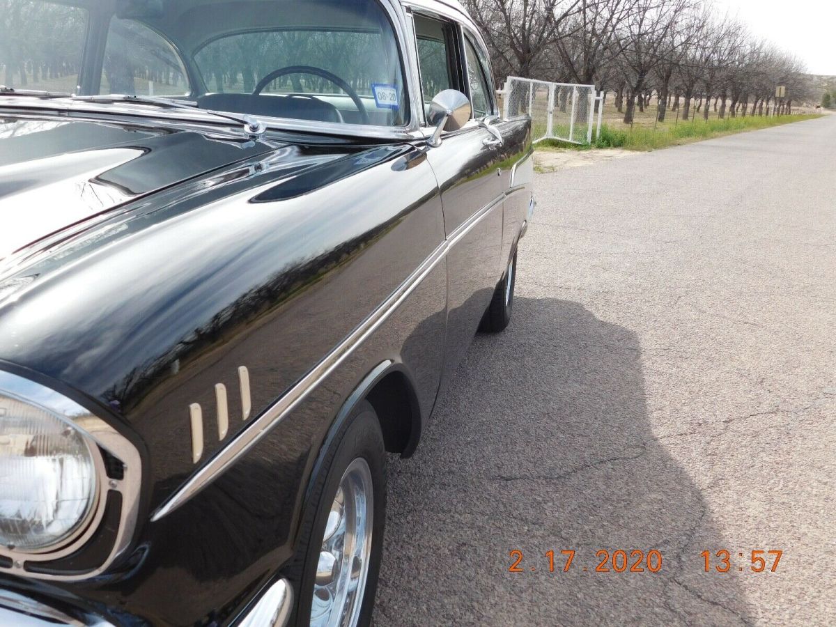 1957 Black Chevrolet Bel Air/150/210 Sedan