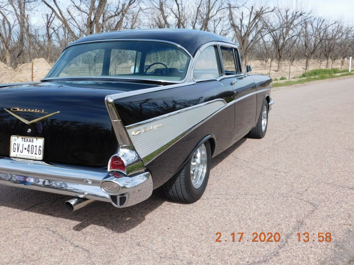 1957 Black Chevrolet Bel Air/150/210 Sedan