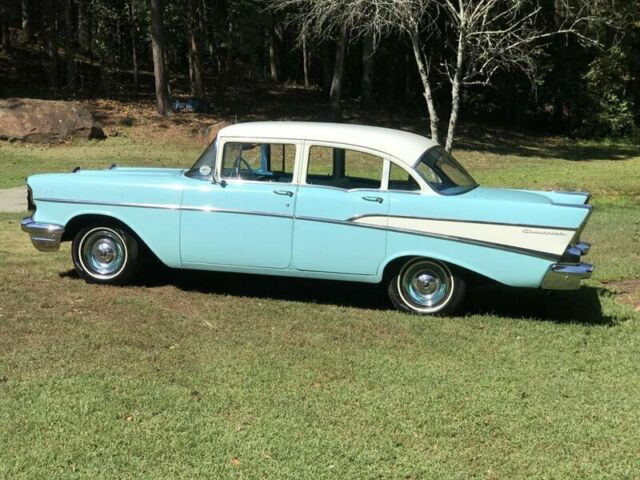 1957 Blue Chevrolet Bel Air/150/210 --