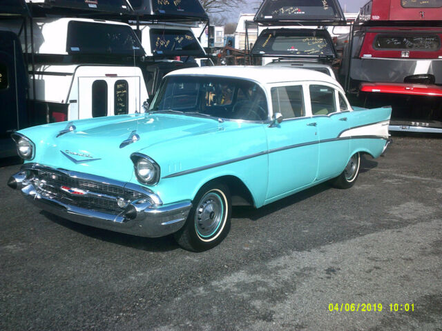 1957 Blue Chevrolet Bel Air/150/210 Sedan