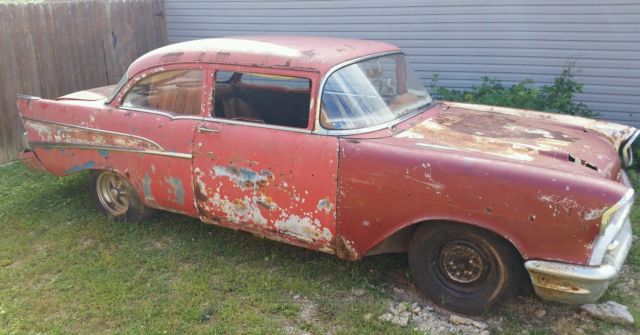 1957 Red Chevrolet Bel Air/150/210